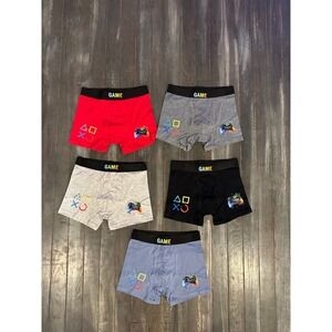 Boys 5 Pack Gamer Boxer Briefs PlayStation Inspired Graphics Multicolor Set New